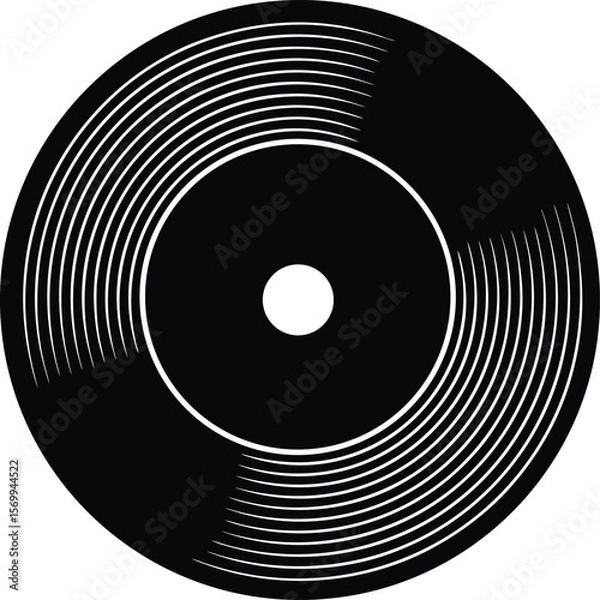 Obraz vinyl record groove  macro  on white background.eps