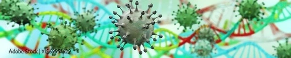 Fototapeta virus close-up, bacteria, 3d rendering