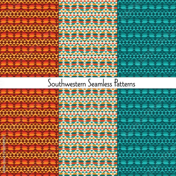 Obraz Southwestern Seamless Horizontal Stripe Patterns