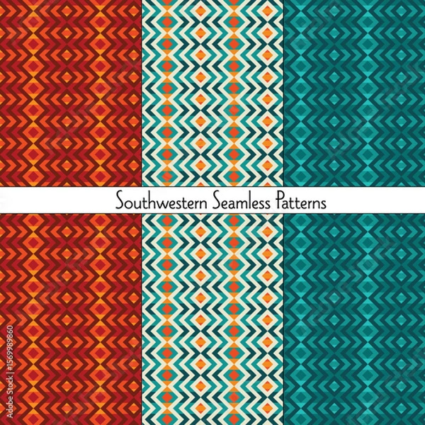 Obraz  Southwestern Seamless Striped Patterns