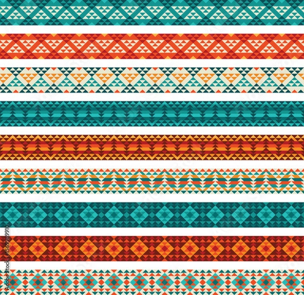 Fototapeta american southwest decorative geometric pattern border patterns