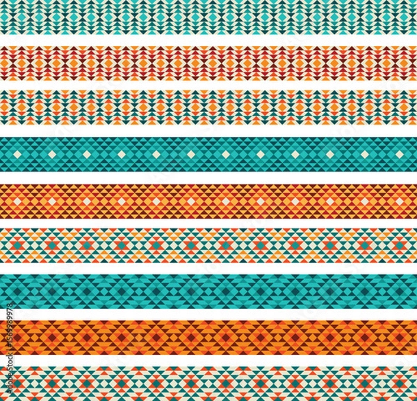 Obraz american southwest inspired geometric pattern border patterns