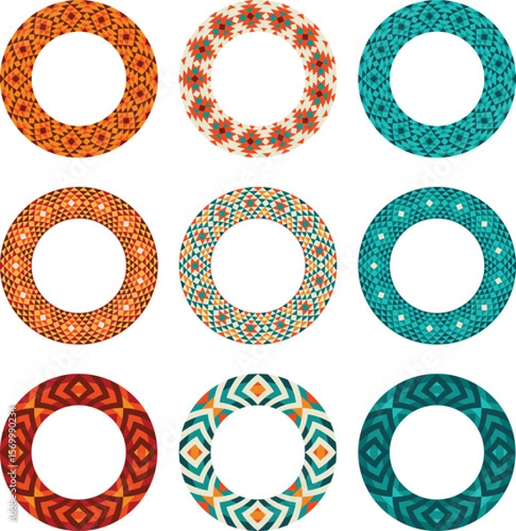 Fototapeta southwestern geometric pattern circle frames
