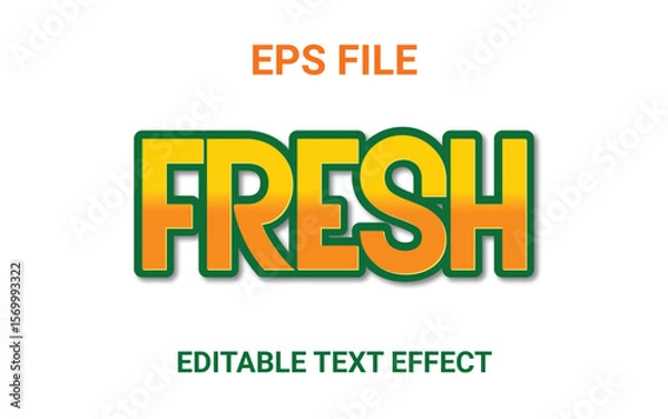 Obraz Fresh text effect with gradient orange and green colors and editable eps file