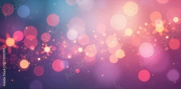 Obraz Dreamy Pastel Bokeh Background Ethereal Lights for Website & Presentation Design