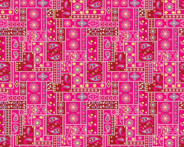 Fototapeta Vintage Floral Repeat Pattern for Textile Use