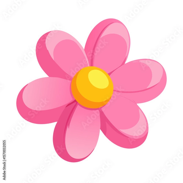 Fototapeta Pink Flower Graphic Simple Floral Design Element for Projects