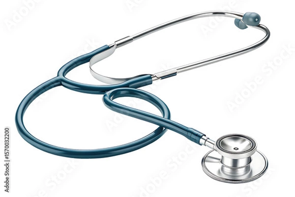 Fototapeta Medical equipment - stethoscope isolated on AI Generated by PNG
