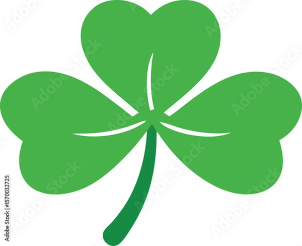 Fototapeta Green Shamrock: A vibrant green shamrock, a quintessential symbol of luck and Irish heritage, stands out, offering a timeless and symbolic representation of good fortune. 