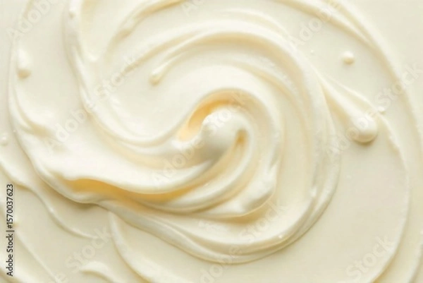 Fototapeta Creamy Cascade Luxurious Thick Cream Swirling Down a Smooth Surface, Evoking Indulgence and Smoothness