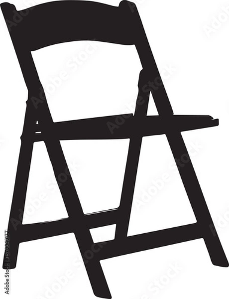 Obraz Folding Chair Silhouette Vector Illustration on Transparent Background