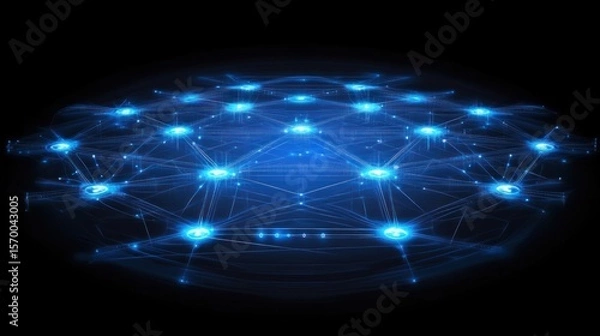 Fototapeta Abstract Network Connection Visualizing Data Transmission Across Nodes