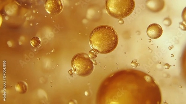 Obraz Abstract Golden Oil Bubbles Floating In Liquid
