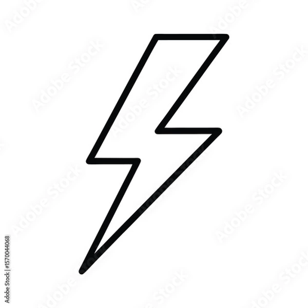 Fototapeta outlined-thunder-icon-vector-include-after-on-whit.eps