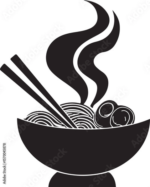 Obraz Ramen Silhouette Vector Illustration on Transparent Background