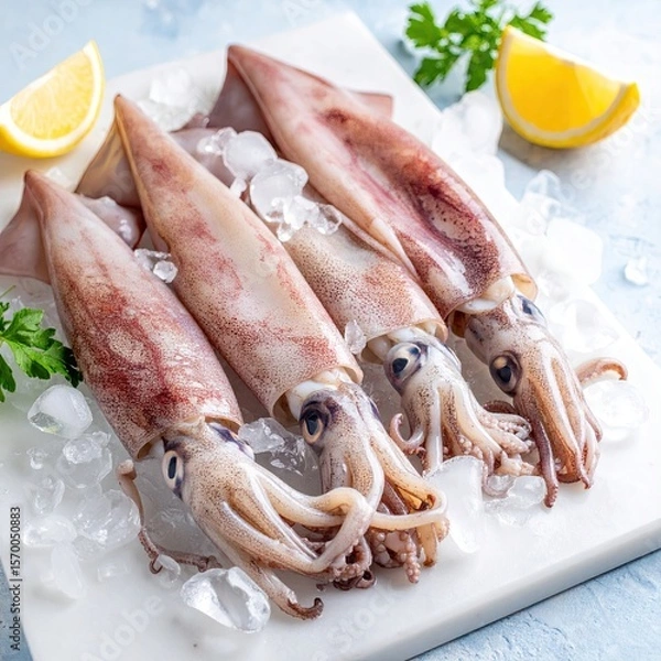 Obraz Fresh squid on ice (2)