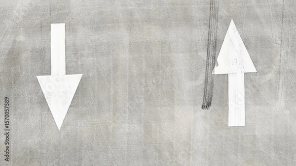 Obraz Two arrows on the asphalt of the road