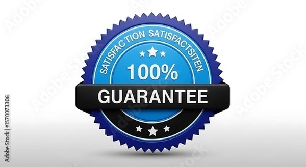 Fototapeta 100% guarantee satisfaction seal symbol of high quality assurance