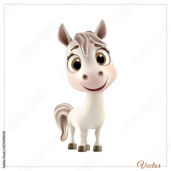 Fototapeta Cute Cartoon Pony Vector — Gradient Mesh Illustration