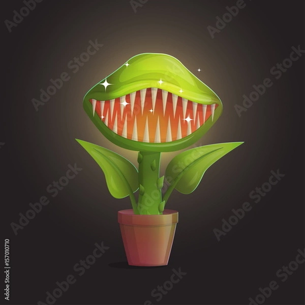 Obraz Venus flytrap flower carnivorous plant illustration