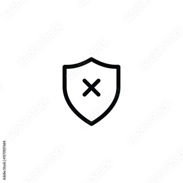 Obraz Shield Cross Mark Monoline Icon