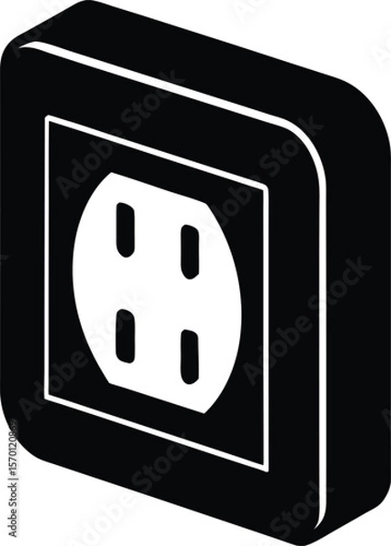 Obraz power outlet on white background.eps