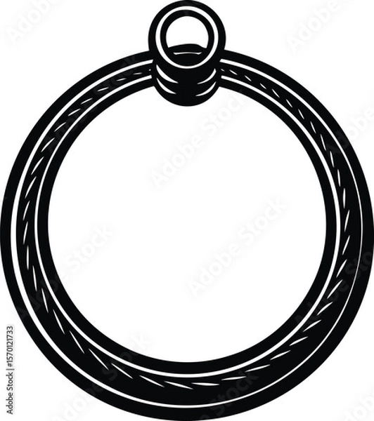 Obraz shower curtain ring on white background.eps
