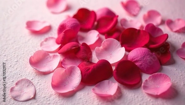 Fototapeta Serene Heart of Rose Petals Close-up Wellness Image, Perfect for Spa, Relaxation, and Valentines Day