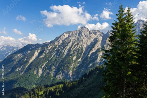 Fototapeta Panoramablick auf die Alpen von der Panoramastraße 