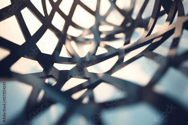 Obraz Abstract Geometric Pattern with Cut-Out Shapes, Soft Light and Shadow, Modern Design Concept.
