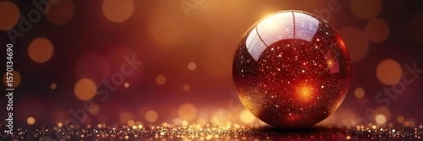 Fototapeta Gleaming Polished Sphere Luxurious Textures and Reflections Symbolizing Wealth, Opulence, and Sophistication. Ideal for High-End Brands and Luxury Marketing.