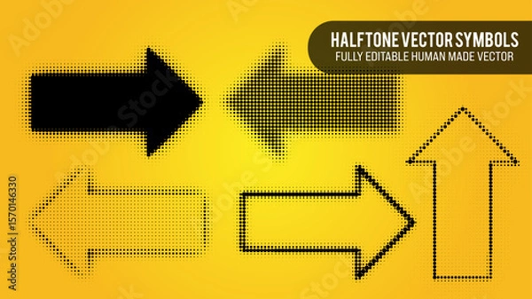 Fototapeta Halftone Vector Set Of Arrows