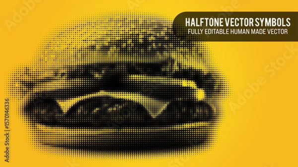 Fototapeta Halftone Vector Set Of A Hamburger