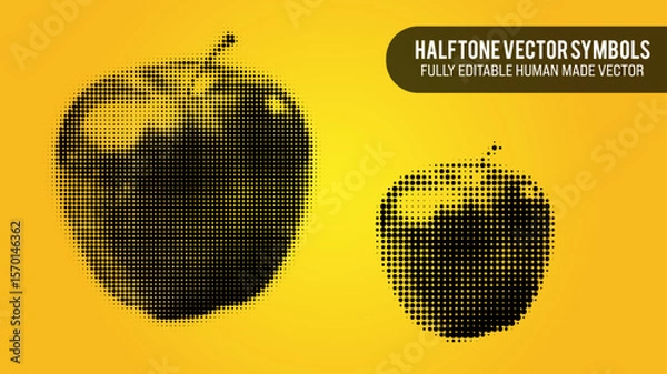Fototapeta Halftone Vector Set Of An Apple