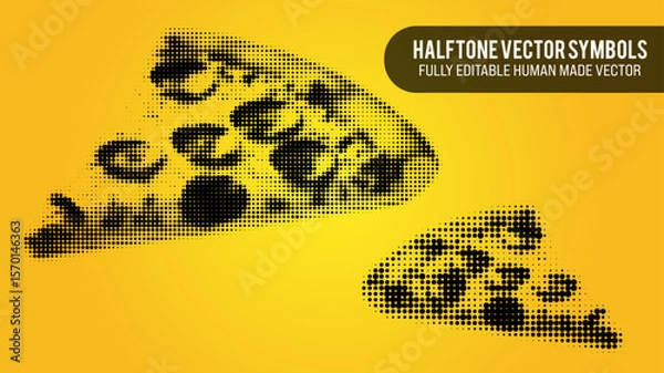 Fototapeta Halftone Vector Set Of Pizza