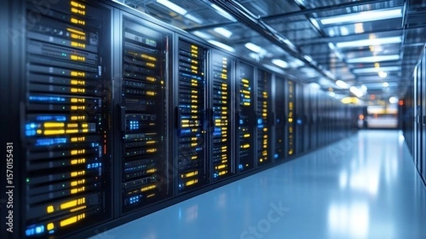 Fototapeta Digital cloud computing network infrastructure
