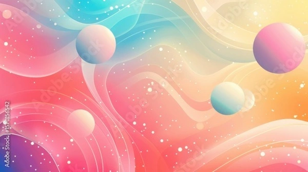 Fototapeta minimalistic pastel tech wave pattern with gradient glow