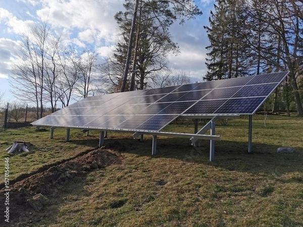 Fototapeta Solar panels that are installed on the ground