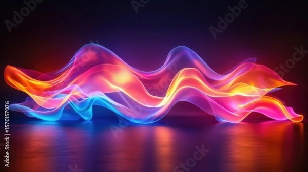 Fototapeta minimal white wave tech light dots pattern