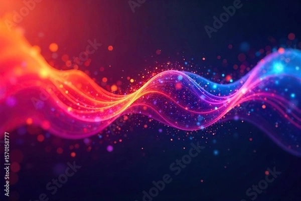 Fototapeta Vibrant Flowing Particle Animation Dynamic Shapes & Patterns for Modern Website Backgrounds and Video Intros