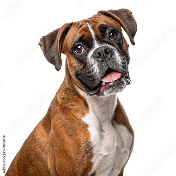 Obraz boxer dog isolated on white background