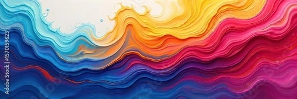 Fototapeta Vibrant Swirling Paint Abstract Art Expressing Unrestrained Movement and Energy