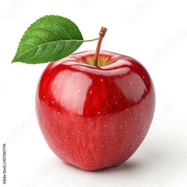 Fototapeta Red apple isolated on white background, clipping path, full depth of field