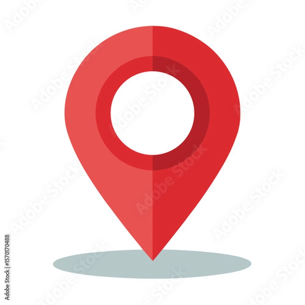 Fototapeta Red location pin with shadow map pin location marker