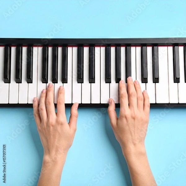 Obraz Hands playing a keyboard