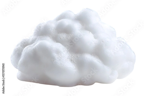 Fototapeta Isolated fluffy white cloud formation against a stark black background view