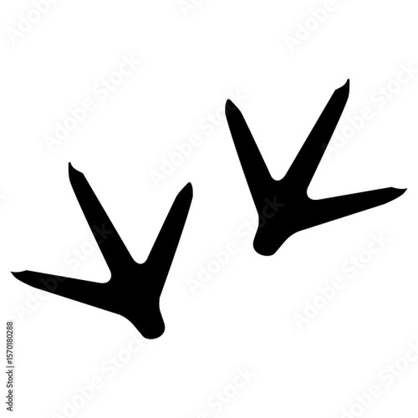 Fototapeta Transparent PNG file of Monochrome vector graphic of a chicken's claw prints