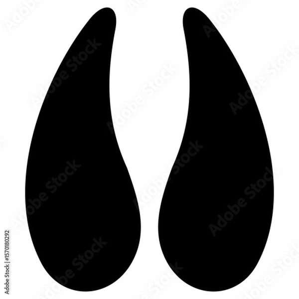 Fototapeta Transparent PNG file of Monochrome vector graphic of a cow's foot print
