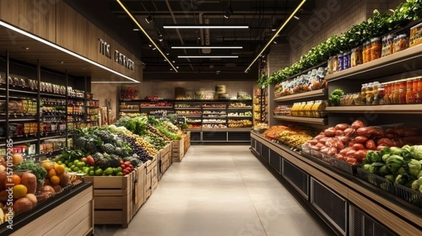 Fototapeta grocery store in the supermarket