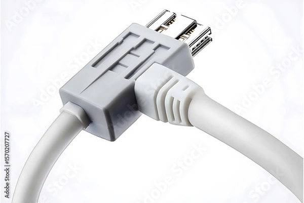 Fototapeta Cabo de rede rj45, plugue de rede. Conectividade tecnologia de rede. Internet conexão, conectado com o mundo.


